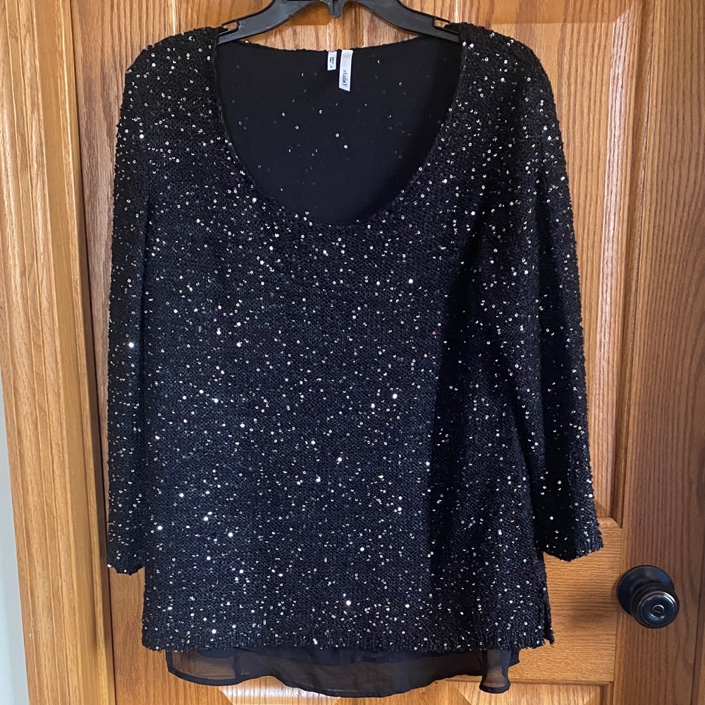 Studio Y large Black sweater blouse